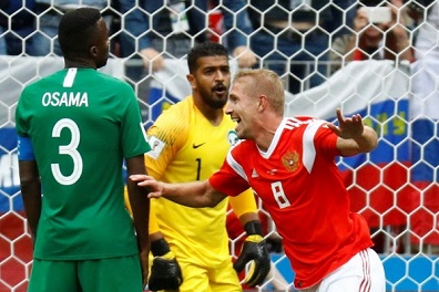 روسيا تكتسح السعودية بخماسية في افتتاح كأس العالم