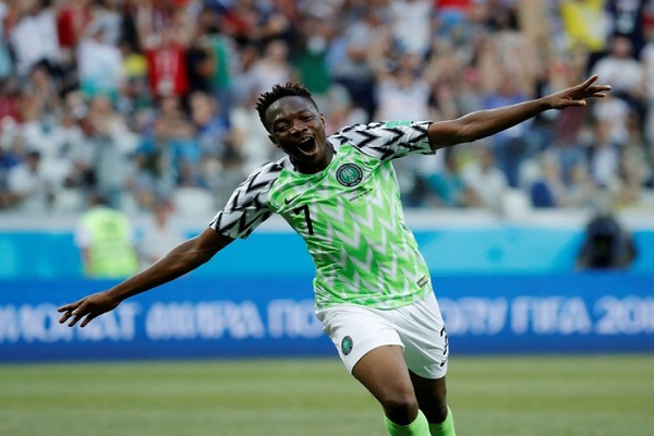 موسى يتصدر قائمة الارقام القياسية فى مباراة نيجيريا وايسلندا