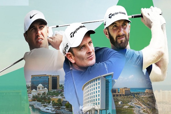 أبطال الغولف يشاركون في بطولة الغولف العالمية بالسعودية 