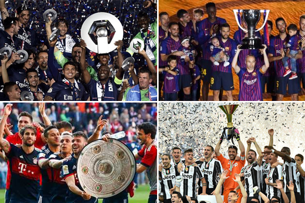انتقل أبطال الدوريات الأوروبية الكبرى من مرحلة تحقيق اللقب المحلي إلى مرحلة كسر الارقام القياسية التاريخية