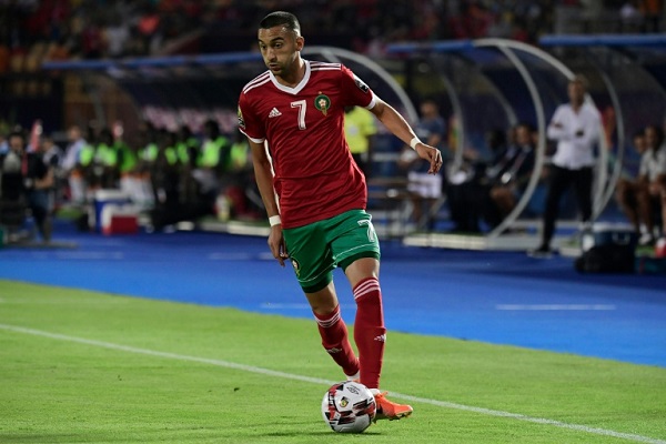 المغربي حكيم زياش خلال مباراة ضد ساحل العاج ضمن بطولة كأس الأمم الإفريقية في 28 حزيران/يونيو 2019.