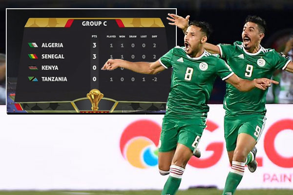انهى منتخب الجزائر اختبارات الدور الأول في بطولة كأس أمم إفريقيا المقامة حالياً بمصر بتحقيقه العلامة الكاملة