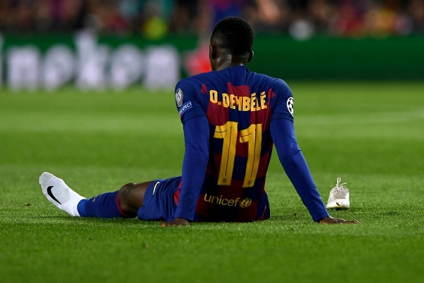 الإصابة تبعد ديمبيلي عشرة أسابيع عن برشلونة