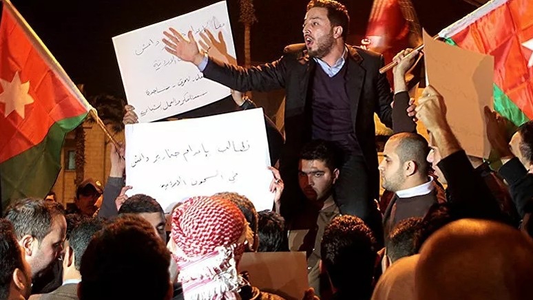 جانب من احتجاجات المعلمين في الأردن