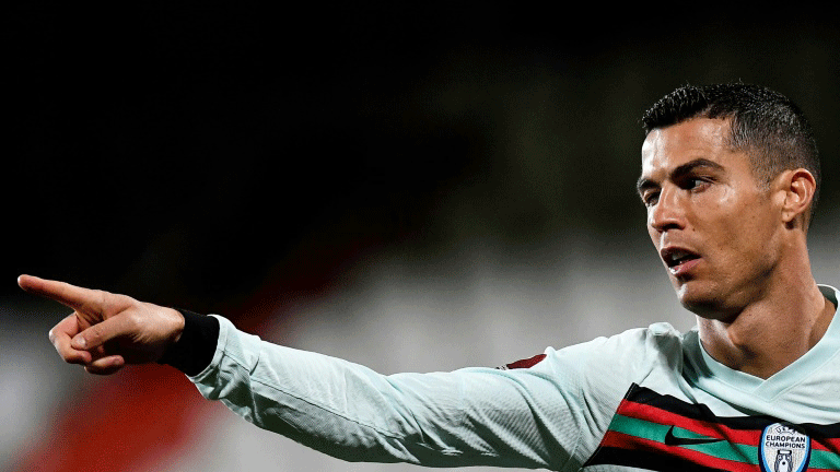L'attaquant du Portugal, Cristiano Ronaldo, lors du match qualificatif à la Coupe du monde 2022 au Luxembourg, le 30 mars 2021
