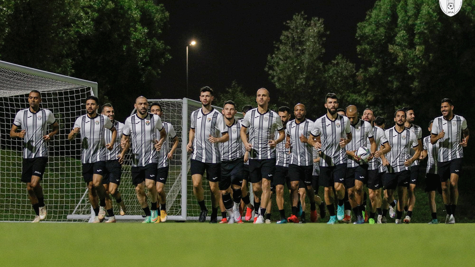 صورة لتمرينات المنتخب الأردني نشرتها الصفحة الرسمية للمنتخب على فايسبوك في 20 حزيران/ يونيو 2021