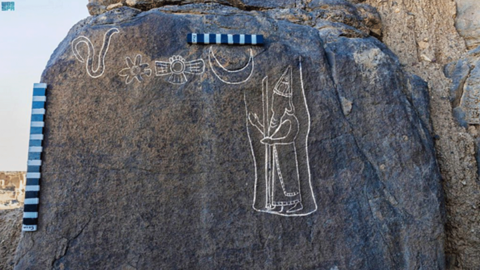 صورة للشواهد الأثرية وزعتها وكالة الصحافة السعودية(واس)