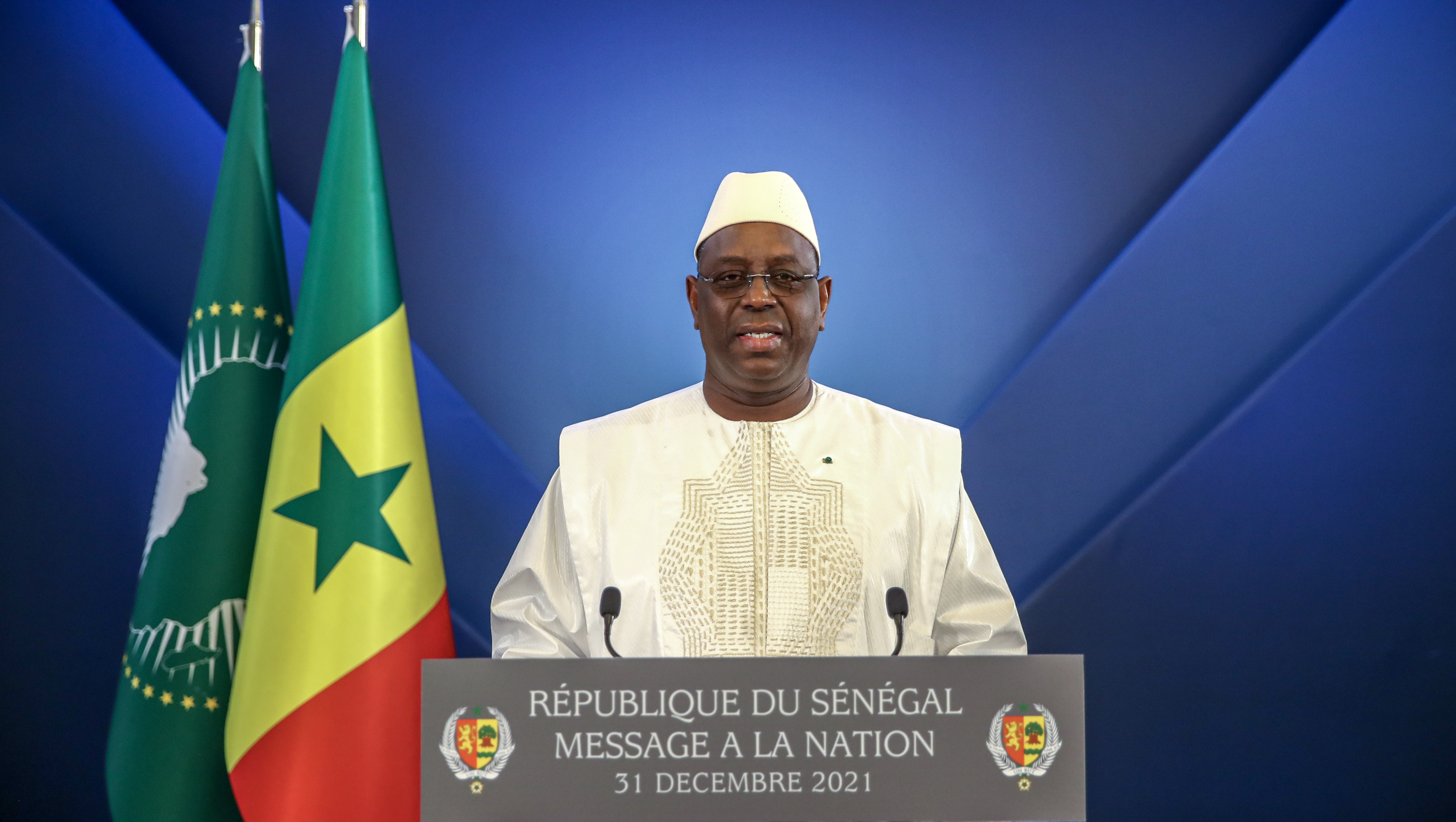 الرئيس السنغالي ماكي صال في خطاب في 31 ديسمبر 2021