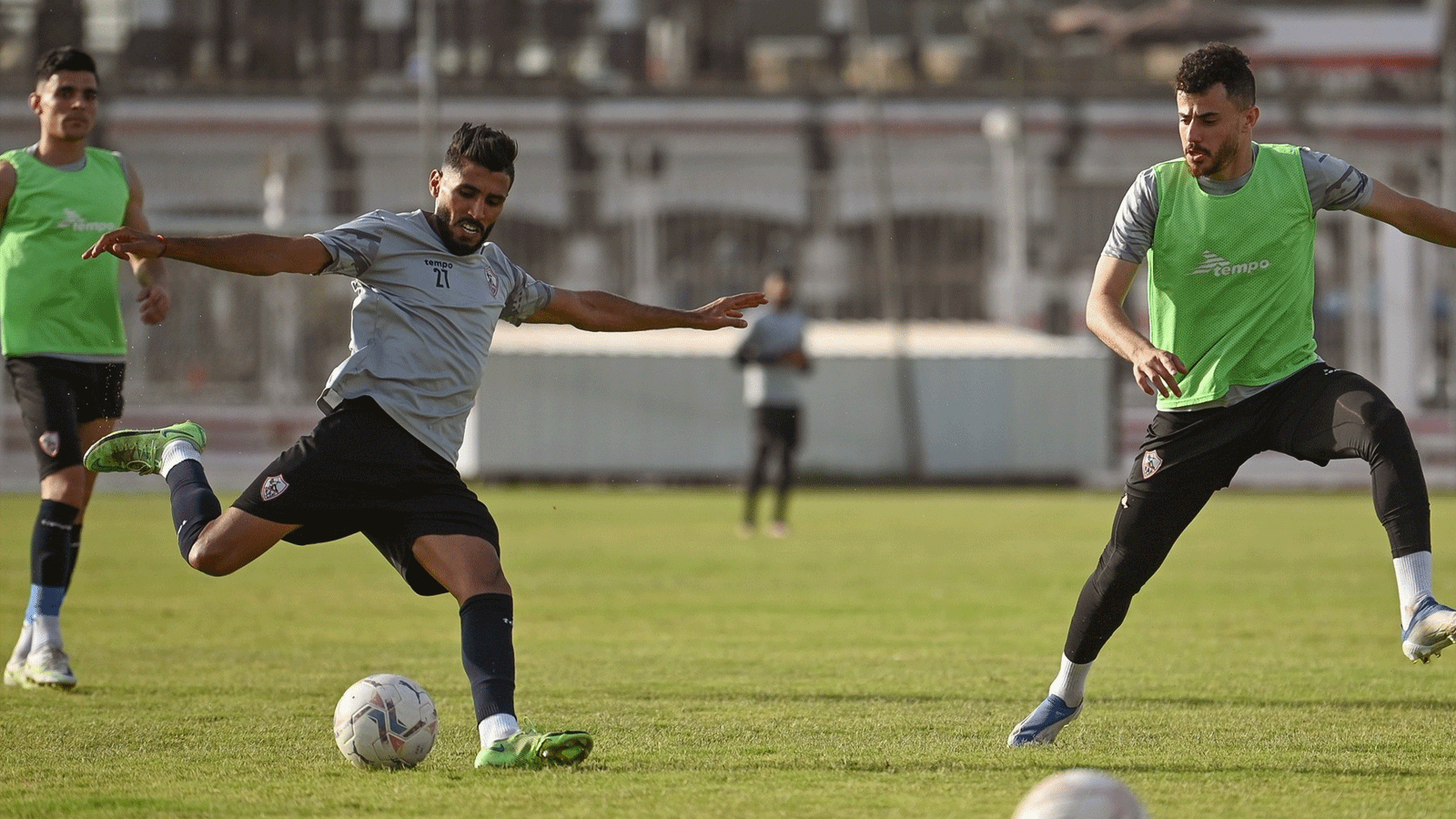 لقطة من تمرينات نادي الزمالك قبل المباراة(فيسبوك)