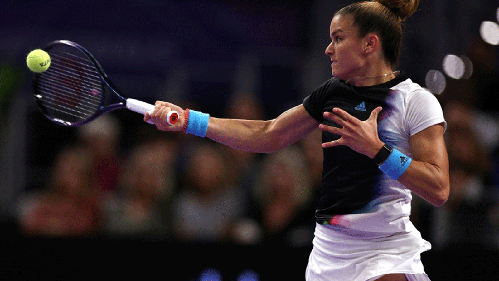 اليونانية ماريا ساكاري خلال مباراتها أمام البيلاروسية أرينا سابالينكا في بطولة