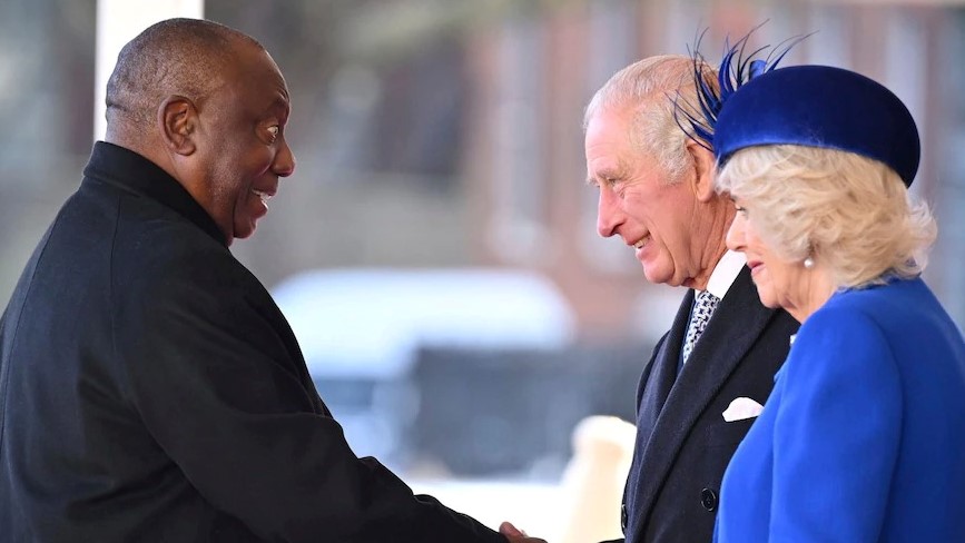 الملك تشارلز والملكة القرينة في استقبال رئيس جنوب أفريقيا