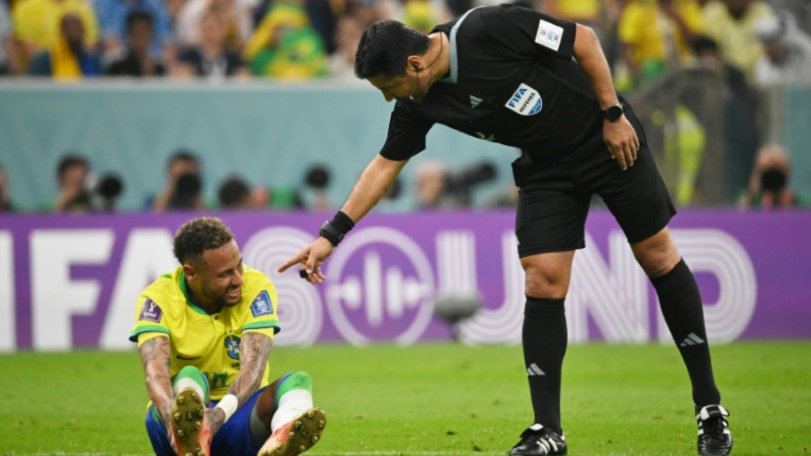 تعرّض البرازيلي نيمار لإصابة في كاحله الأيمن خلال المباراة امام صربيا ضمن مونديال قطر 2022 