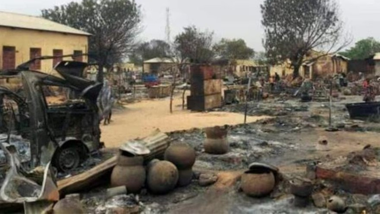 صورة ملتقطة في 1 أيلول/سبتمبر 2023 تظهر جانيا من الدمار في منطقة السوق في الفاشر عاصمة ولاية شمال دارفور السودانية