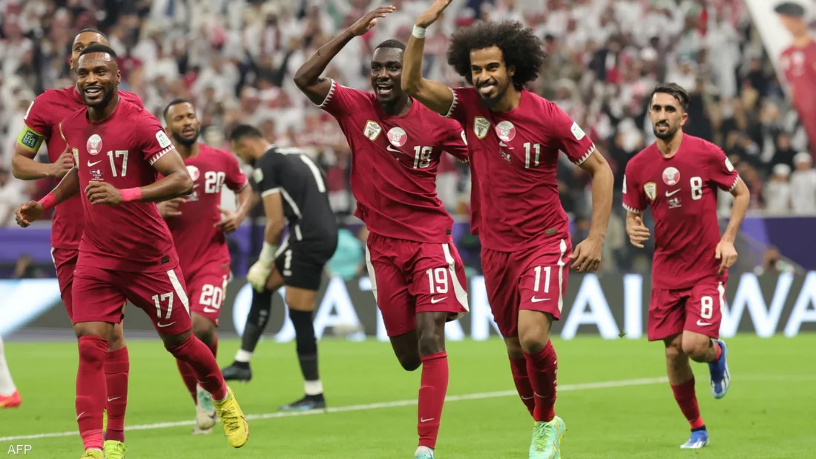 لاعبو منتخب قطر يحتفلون بلقب كأس آسيا للمرة الثانية على التوالي