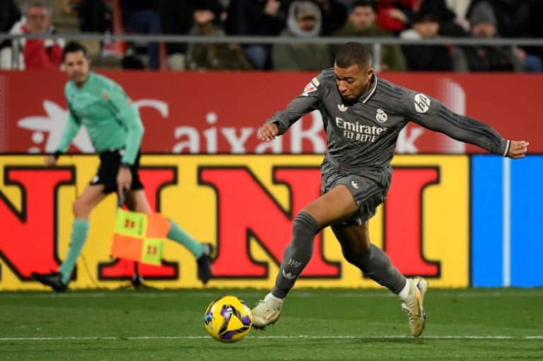 Real Madrid's French forward Kylian Mbappe has not been at his best this season but still found the net at the weekend