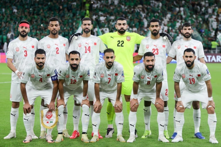 منتخب البحرين قبل مواجهة السعودية في تصفيات مونديال 2026 في جدة في 15 تشرين الأول/أكتوبر 2024