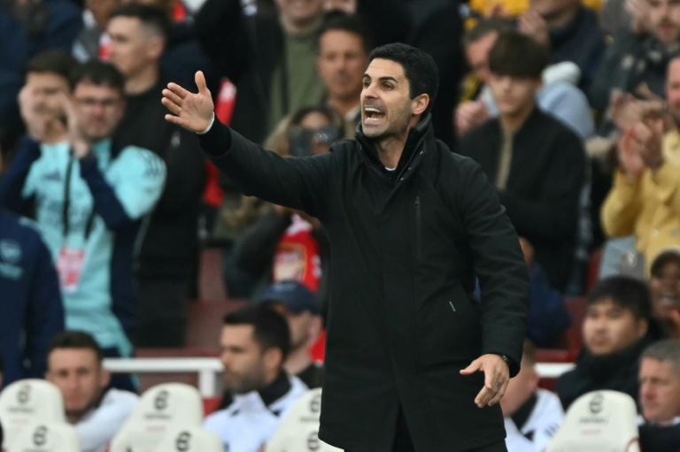 المدرب الاسباني لارسنال الانكليزي ميكل ارتيتا خلال مباراة في الدوري الممتاز ضد نيوكاسل. لندن في 18 ايار/مايو 2025