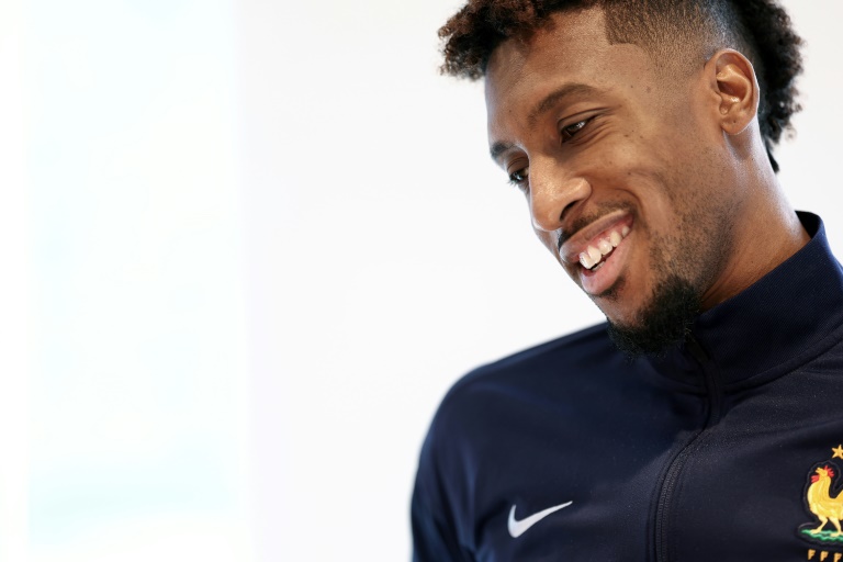 كينغسلي كومان في تمارين منتخب فرنسا قبل خوض تصفيات كأس العالم لكرة القدم 2026. جنوب باريس، في 7 تشرين الأول/أكتوبر 2025