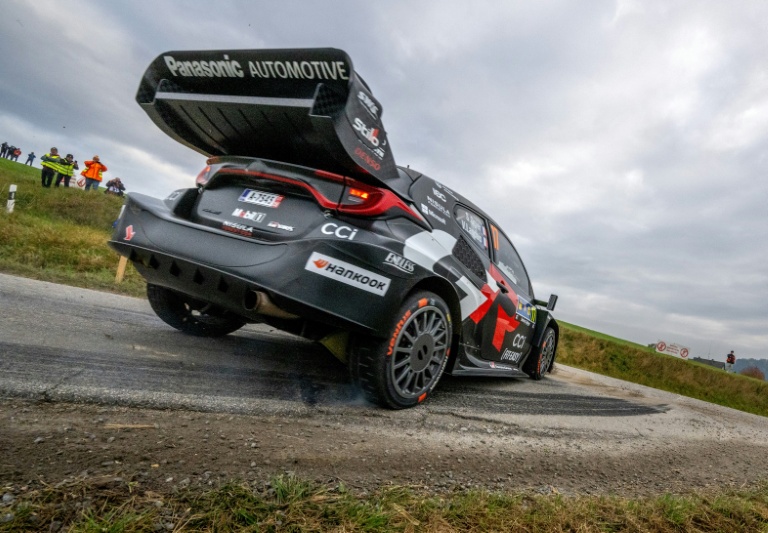 الفرنسي سيباستيان أوجييه (تويوتا جي آر ياريس) خلال احدى مراحل رالي أوروبا الوسطى بالقرب من روهرنباخ، جنوب ألمانيا في 18 تشرين الأول/أكتوبر 2025