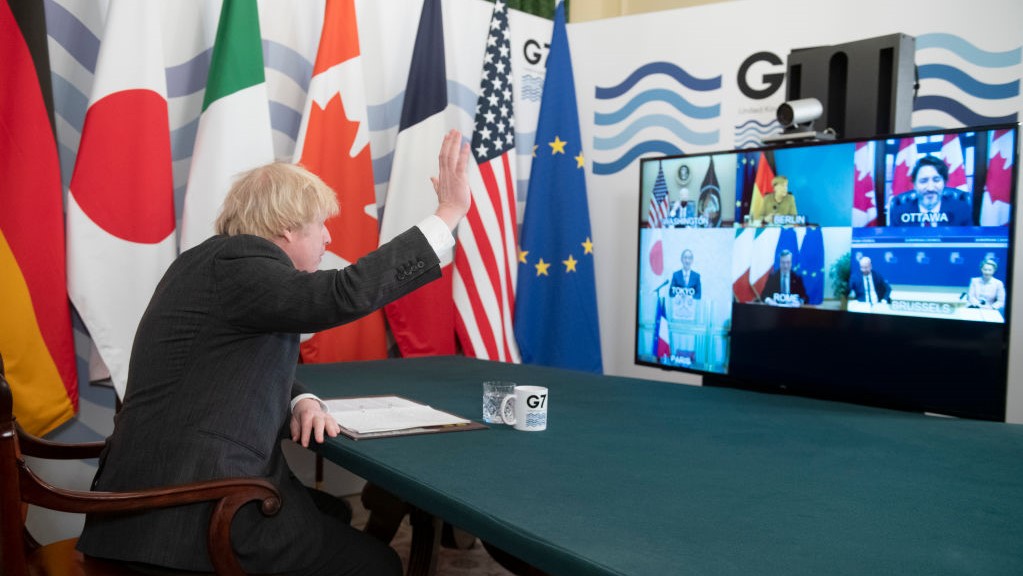 رئيس وزراء بريطانيا يخاطب قمة السبع الافتراضية 
