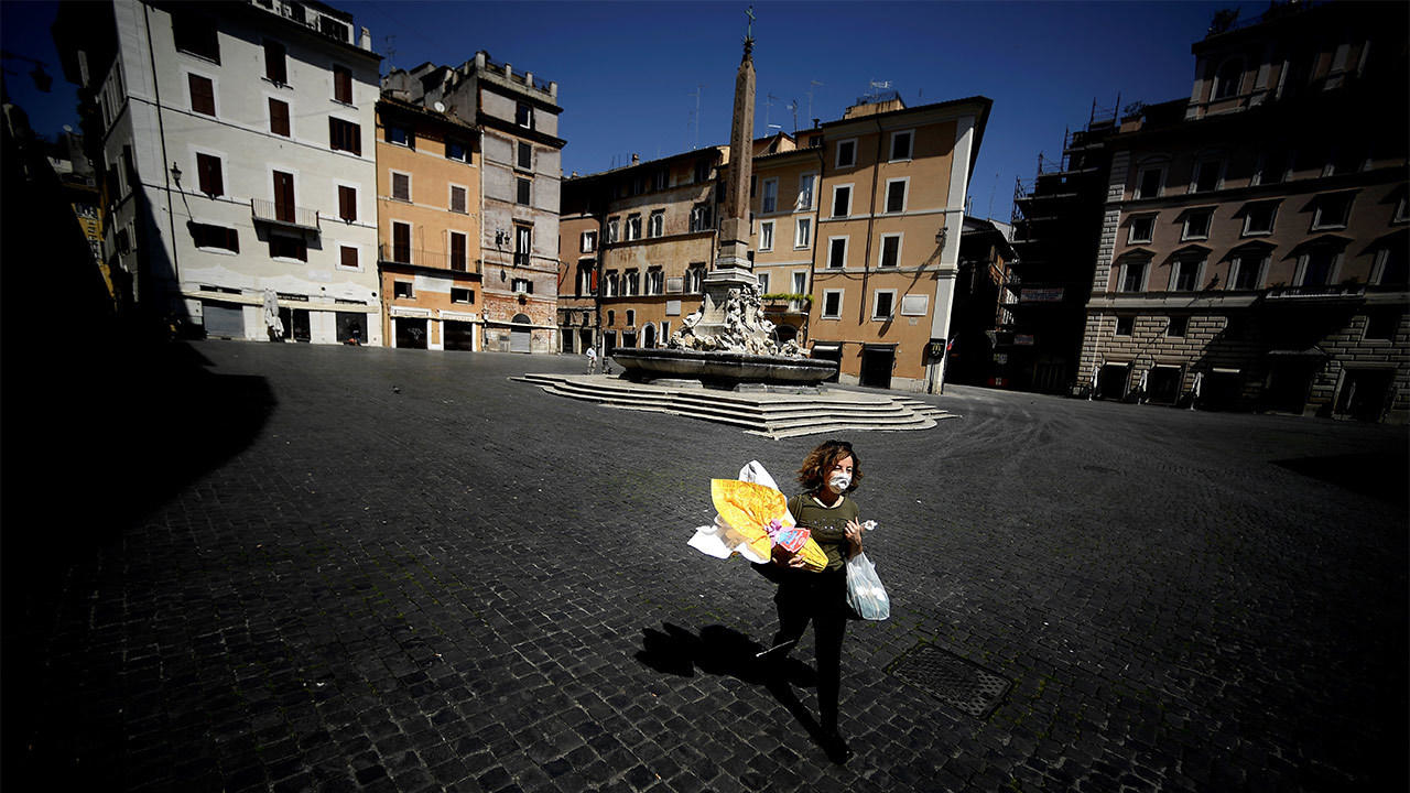 الحجر الصحي في إيطاليا جراء تفشي فيروس كورونا. روما 11 أبريل/نيسان 2020