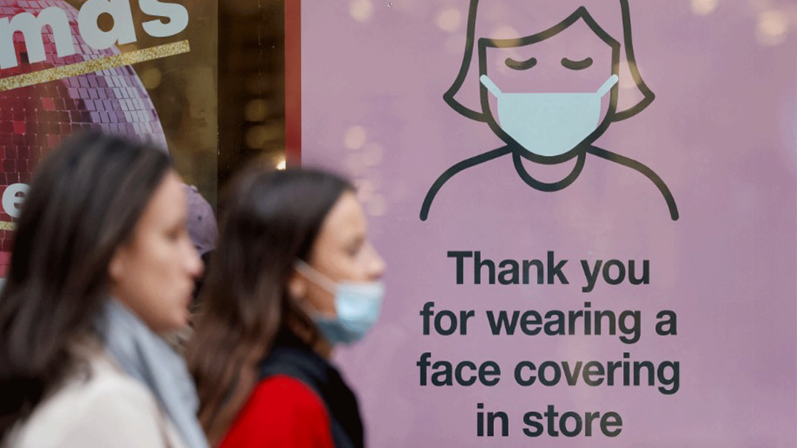 لافتة شكر لمرتدي قناع الوجه في بريطانيا