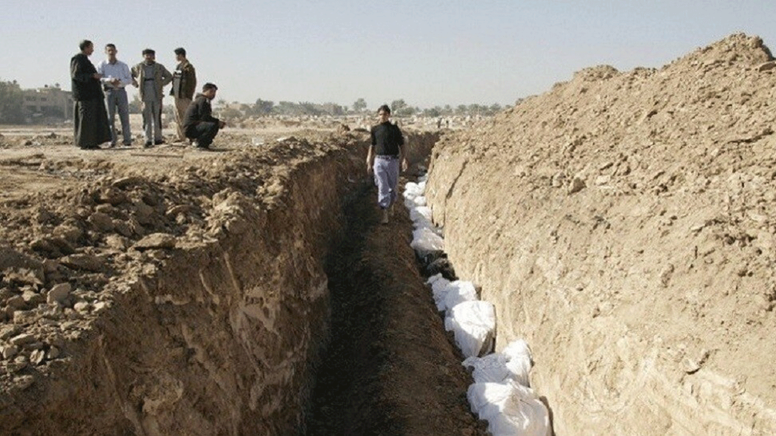 مقبرة جماعية عُثِرَ عليها في العراق في كانون الثاني/ يناير 2020