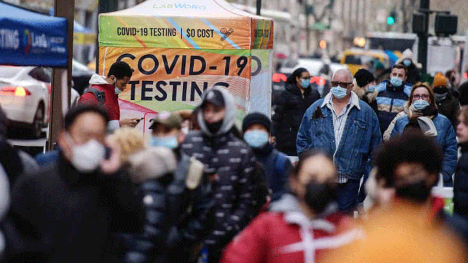 مركز لاختبار Covid-19 في نيويورك في 21 كانون الأول/ ديسمبر 2021