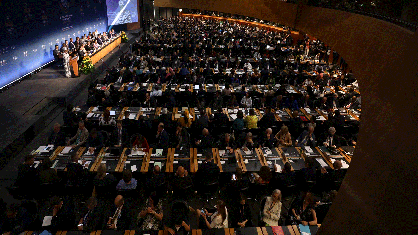 لقطة لاجتماع منظمة التجارة العالمية. 12 يونيو\ حزيران 2022