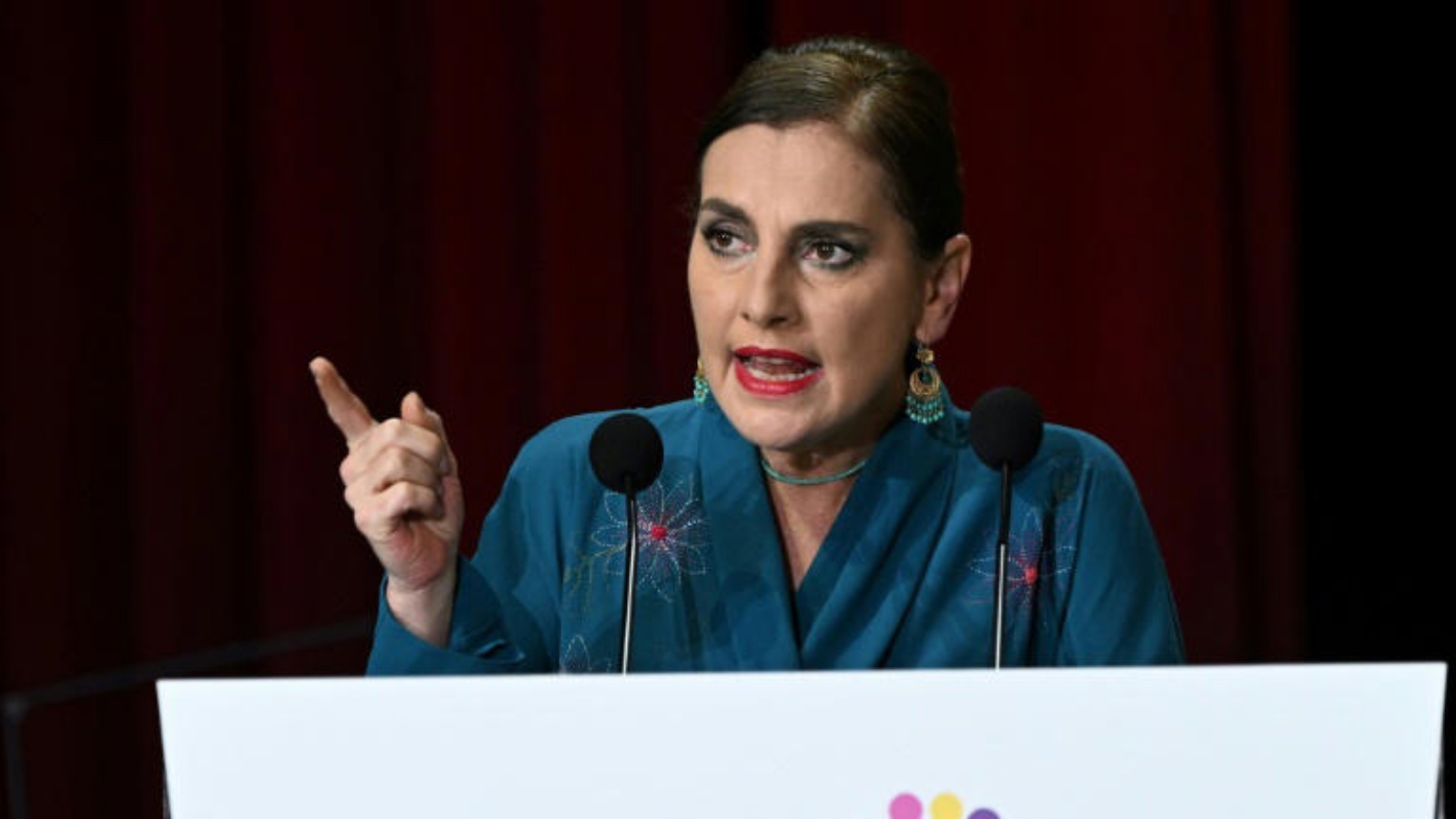 زوجة الرئيس المكسيكي بياتريس غوتيريز خلال احد المؤتمرات في مكسيكو سيتي بتاريخ 28 سبتمبر 2022