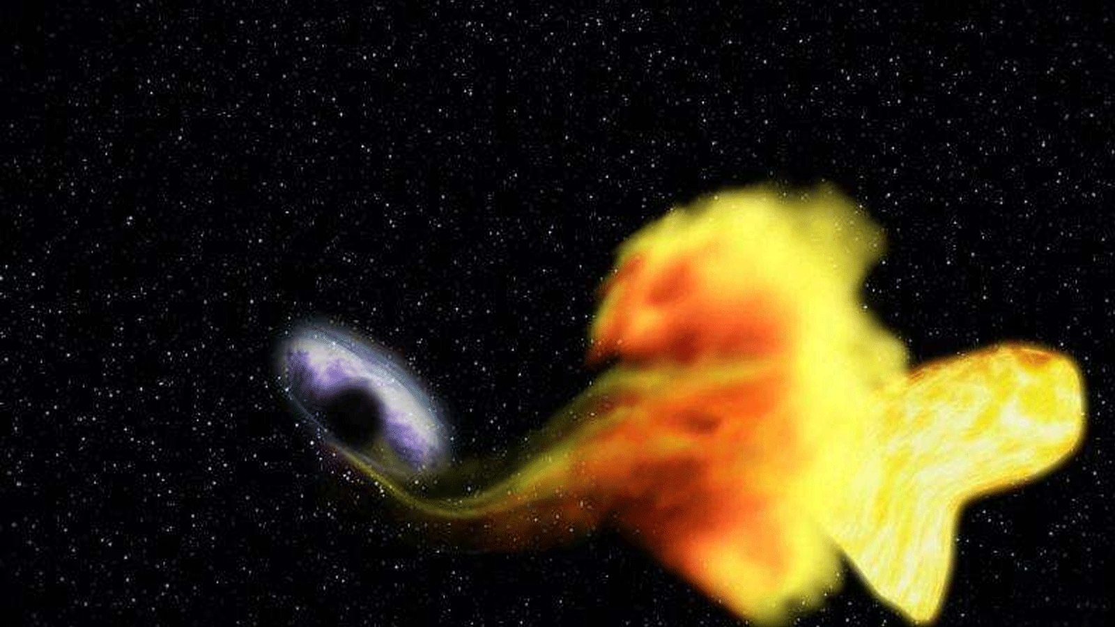 علماء من جامعة جونز هوبكنز حصلوا على لمحة أولية عن الثقب الأسود وهو يأكل النجم ثم يطلق توهجًا عالي السرعة