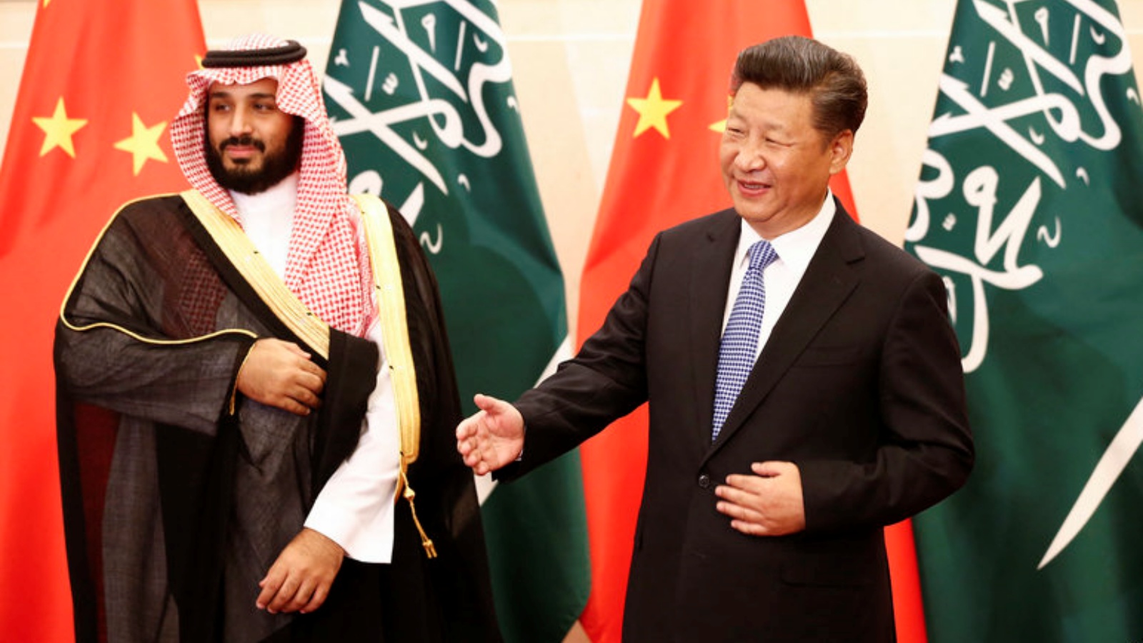 ولي العهد السعودي محمد بن سلمان والرئيس الصيني شي جين بينغ باجتماع خلال العام 2016
