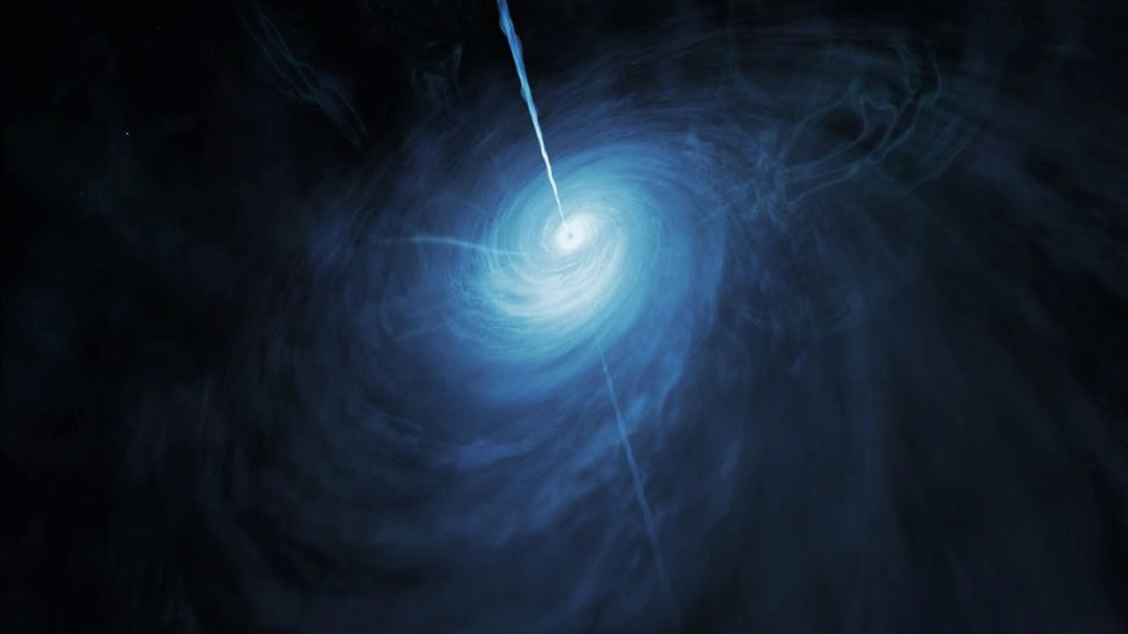 رسم توضيحي لكوازار في بدايات الكون