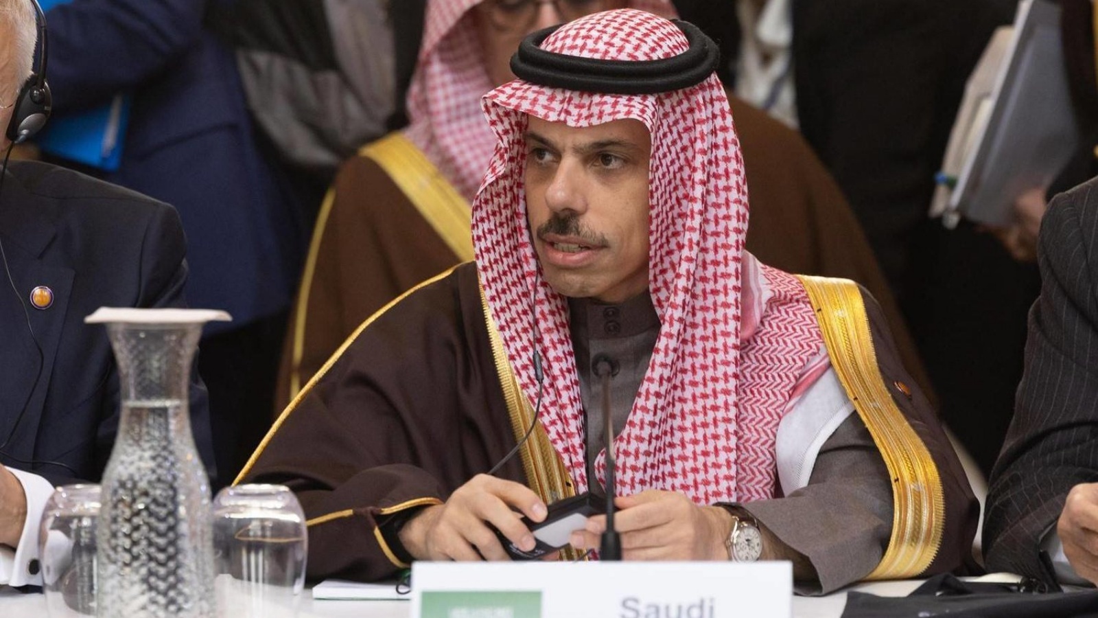 وزير الخارجية السعودي خلال مشاركته في مؤتمر 