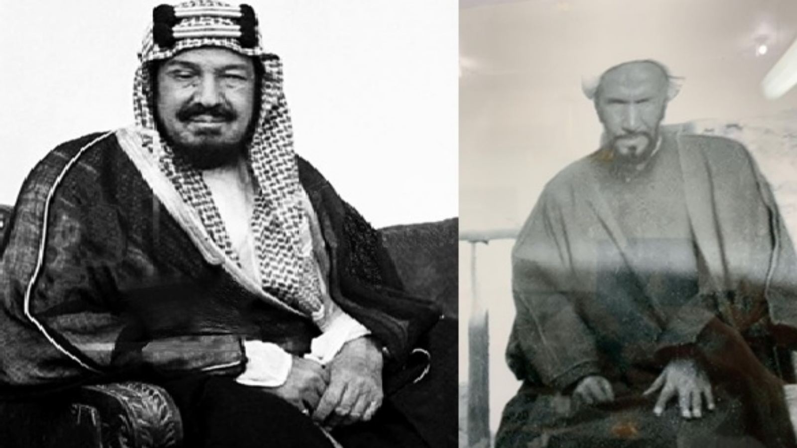 الملك السعودي المؤسس عبد العزيز آل سعود والشيخ علي بن حسن علي الخنيزي