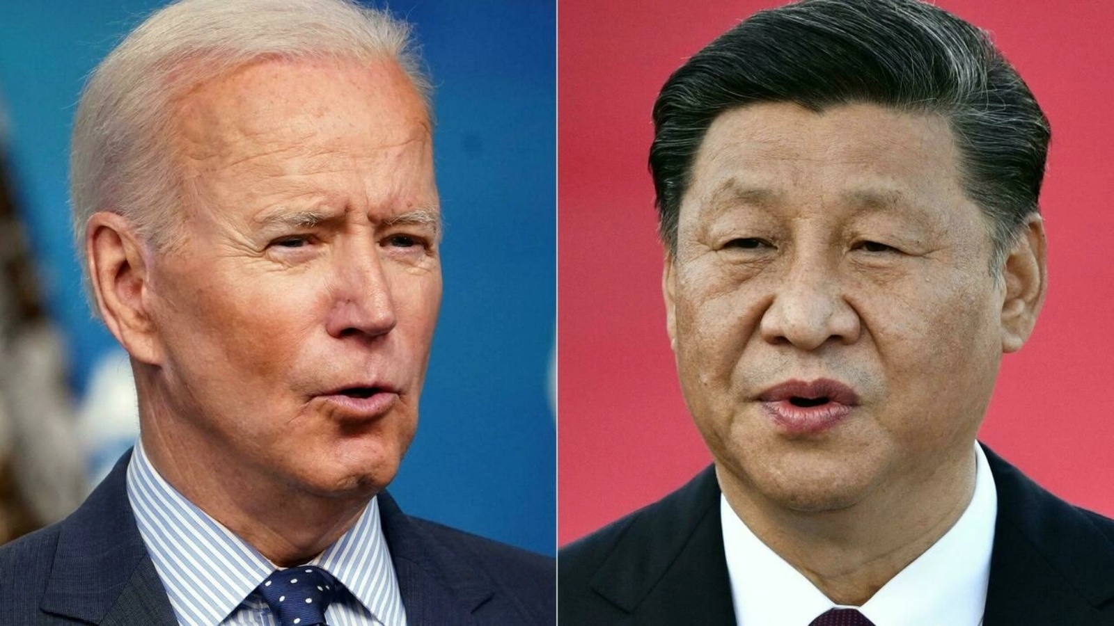 صورة مركّبة تجمع الرئيس الأميركي جو بايدن ونظيره الصيني شي جين بينغ.