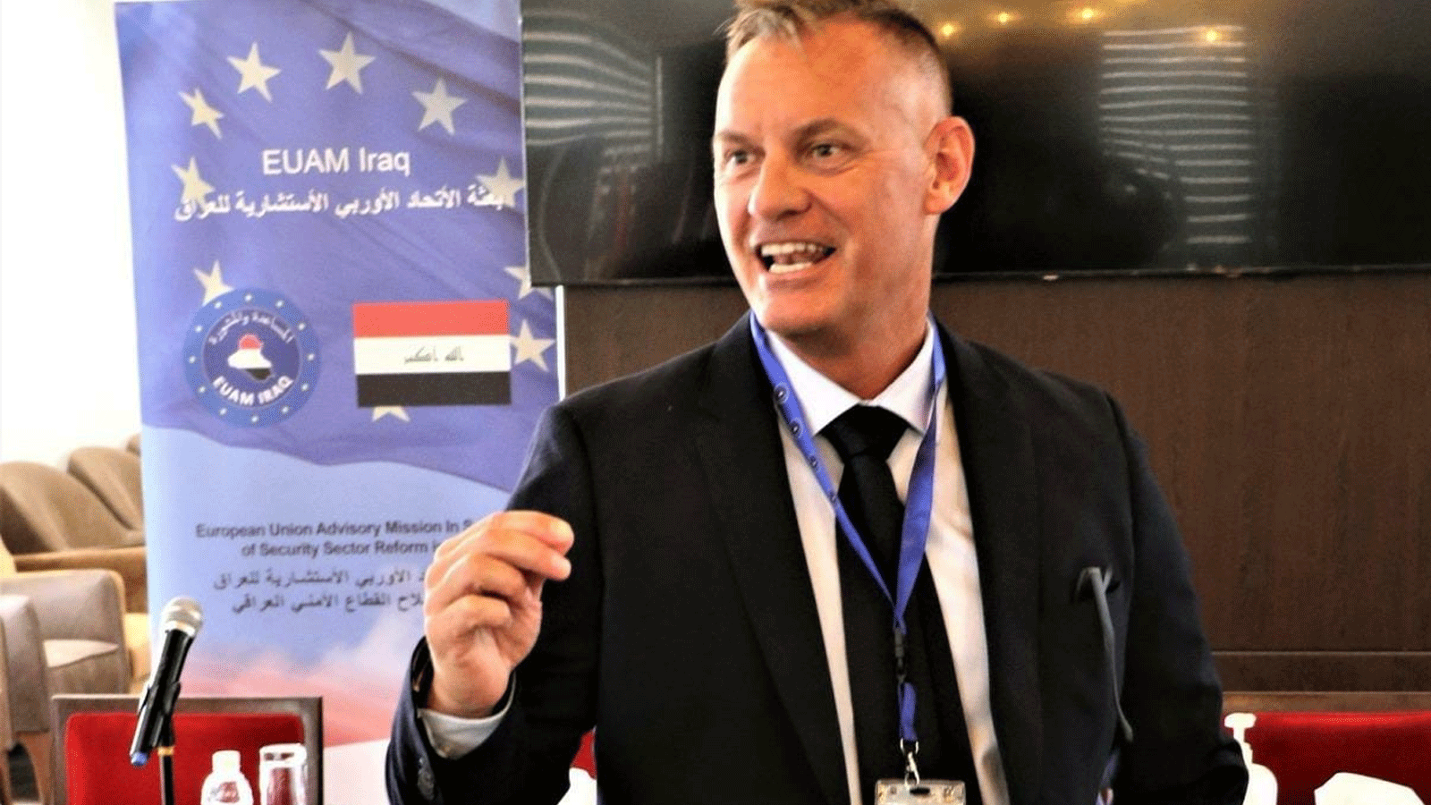 ضابط الشرطة السويدي اندرياس فيباري الذي تم الإعلان الاحد 21 آب\ اغسطس 2022 عن مباشرته مهامه كرئيس جديد لبعثة الاتحاد الأوروبي في العراق (البعثة)