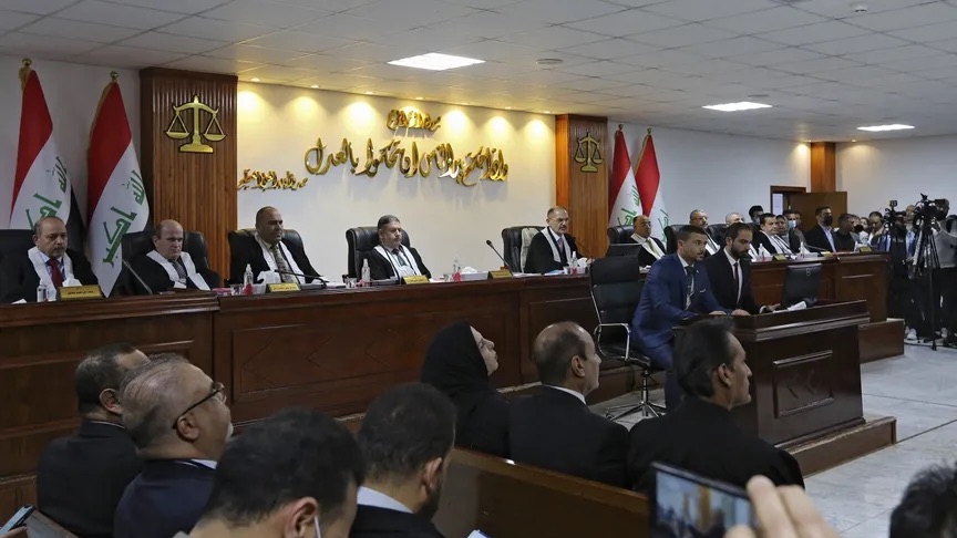 جلسة للمحكمة الاتحادية العليا برئاسة جاسم محمد عبودي في بغداد، العراق في 25 كانون الثاني (يناير) 2022