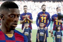 لاعبو برشلونة يتعاطفون مع ديمبيلي بإرتدائهم القميص 11