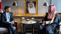 سوناك يتحادث هاتفيًا مع الأمير محمد بن سلمان