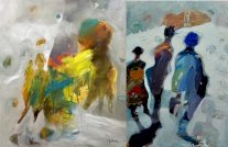 فنانان تشكيليان زوجان يقيمان (حكايات) في معرض مشترك 