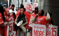 تظاهرات في أميركا تطالب برفع الأجور