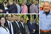 بوسي وابنتها تتلقيان العزاء بسرداق الرجال 