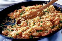 القريدس الحار مع الأرز 