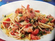 سباغيتي حار مع القريدس