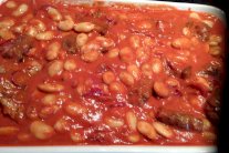 لحم الحبش مع الفاصوليا