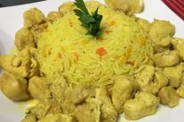 الدجاج بالزعفران والأرز