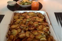 الدجاج المشوي مع البطاطا