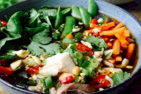 حساء قوس القزح بالدجاج