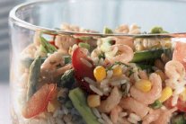 سلطة الأرز مع القريدس